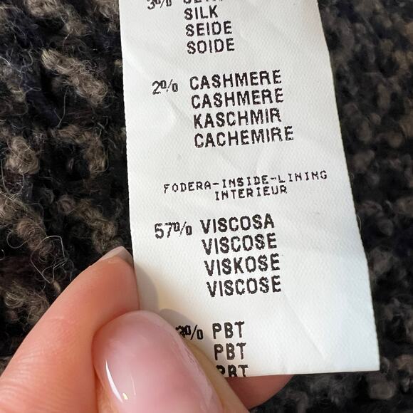 Fabiana Filippi Brown Wool Silk Cashmere Shawl Texture Open Sweater Sz 38 XXS - Picture 8 of 10